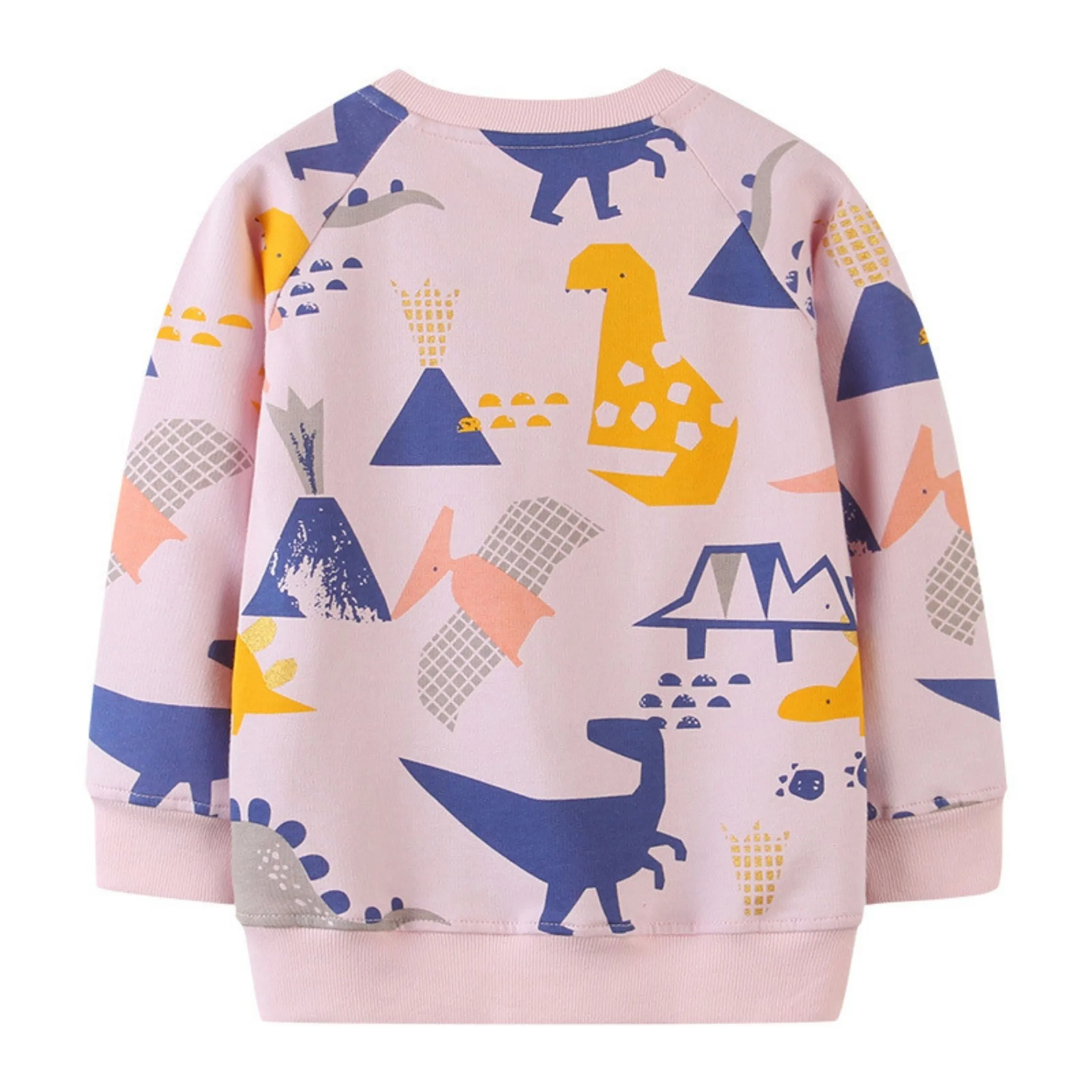 3D Dino Inpsired Printed Sweat Shirt for Girls ,Pink