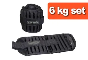 Adjustable 6 kg wrist and ankle weights set (pair of 3 kg)