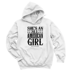 All American Girl Black Print Hoodies & Long Sleeves