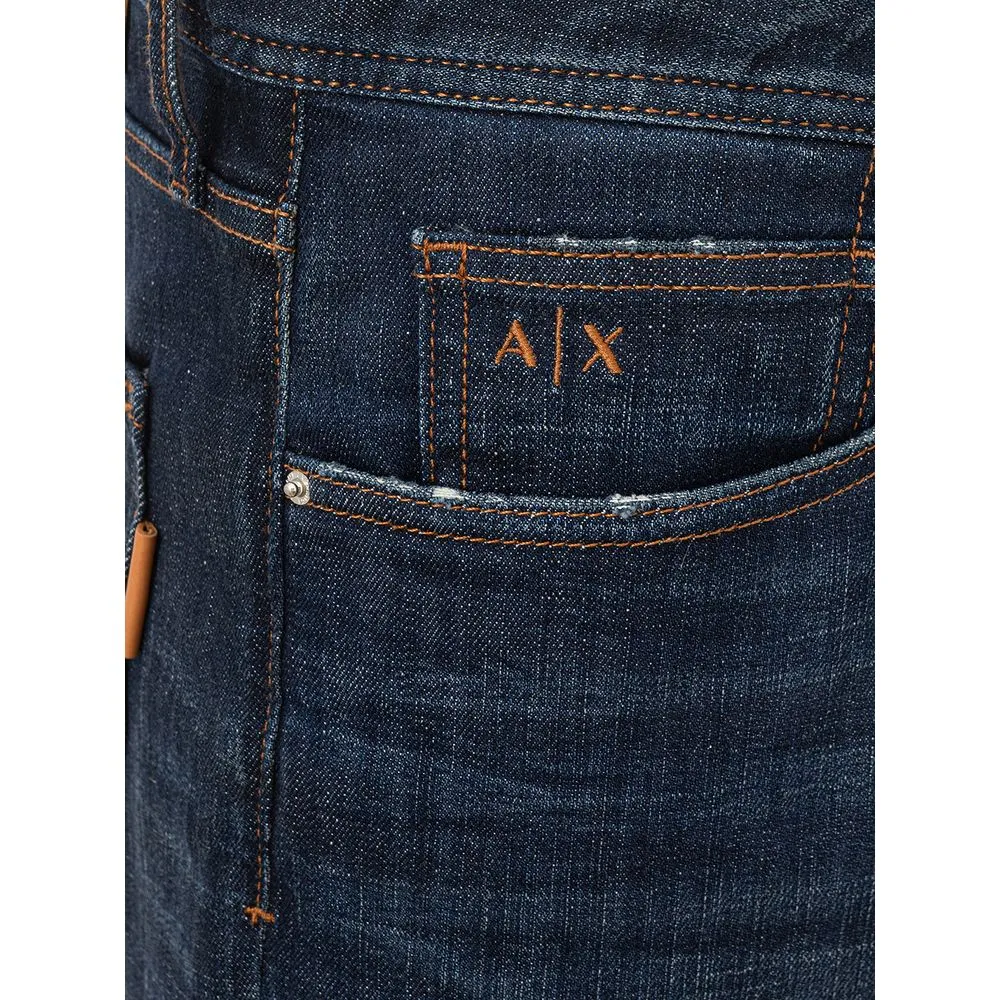 Armani Exchange Chic Blue Cotton Trousers for Modern Men