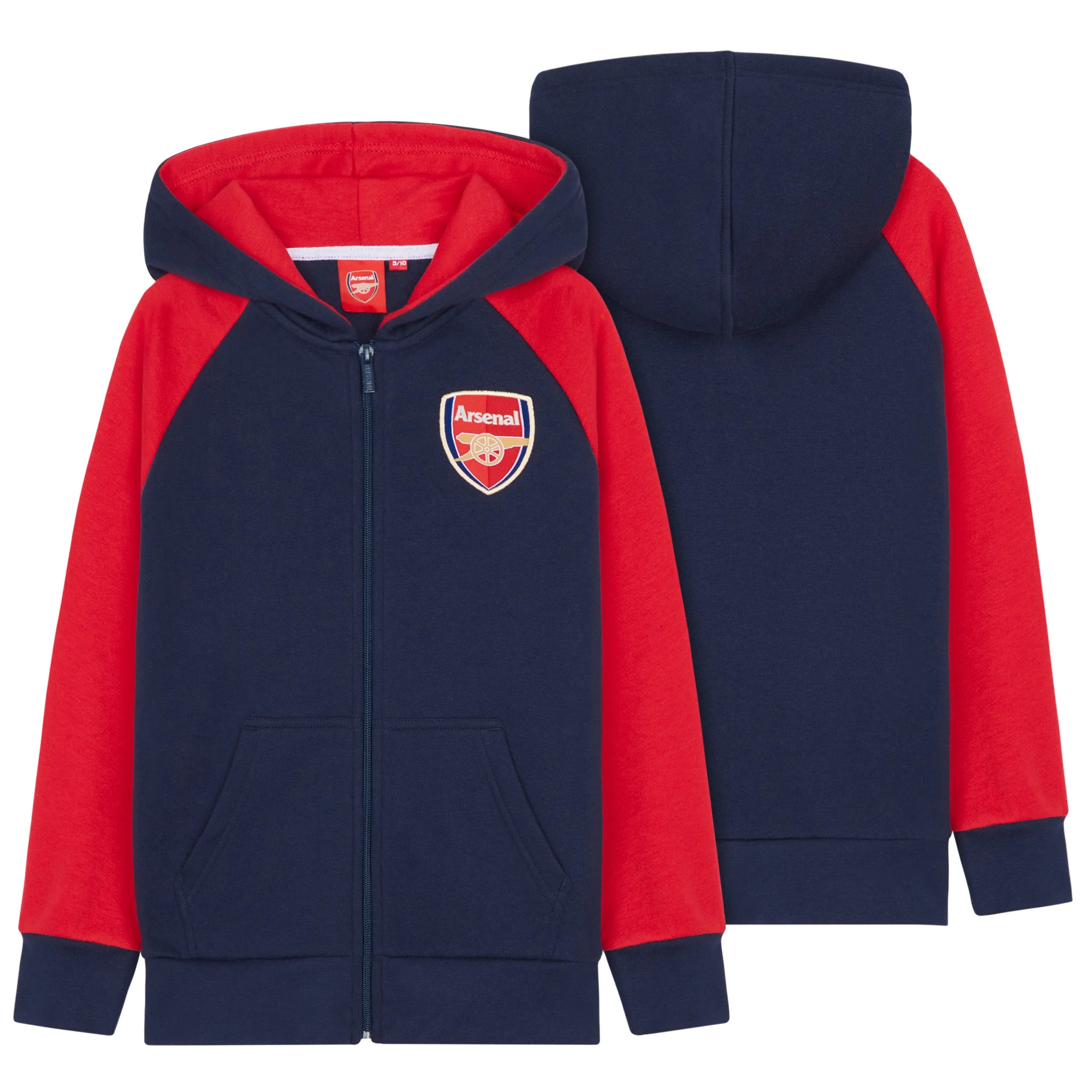 Arsenal F.C. Boys Zip Up Hoodie with Pockets