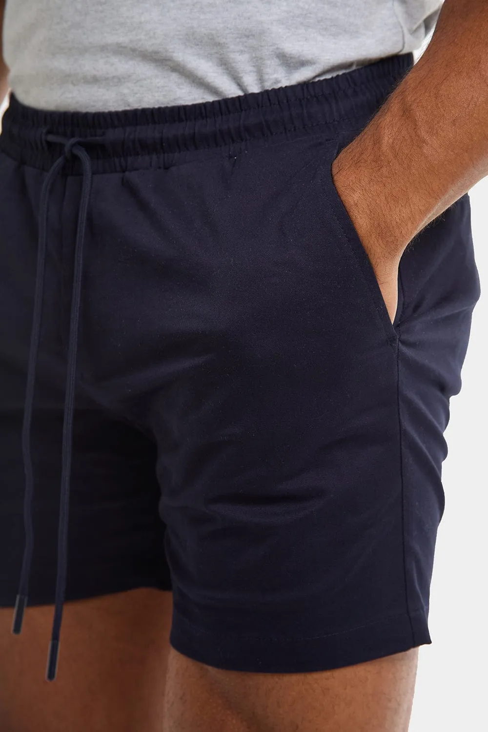 Athletic Fit Drawstring Chino Short 5" in Navy