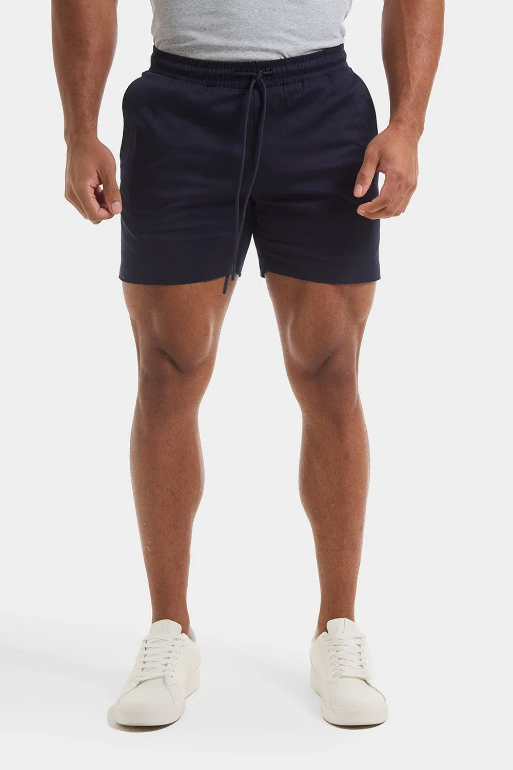 Athletic Fit Drawstring Chino Short 5" in Navy