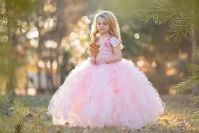 Blush Lace Ruffled Tutu Dress