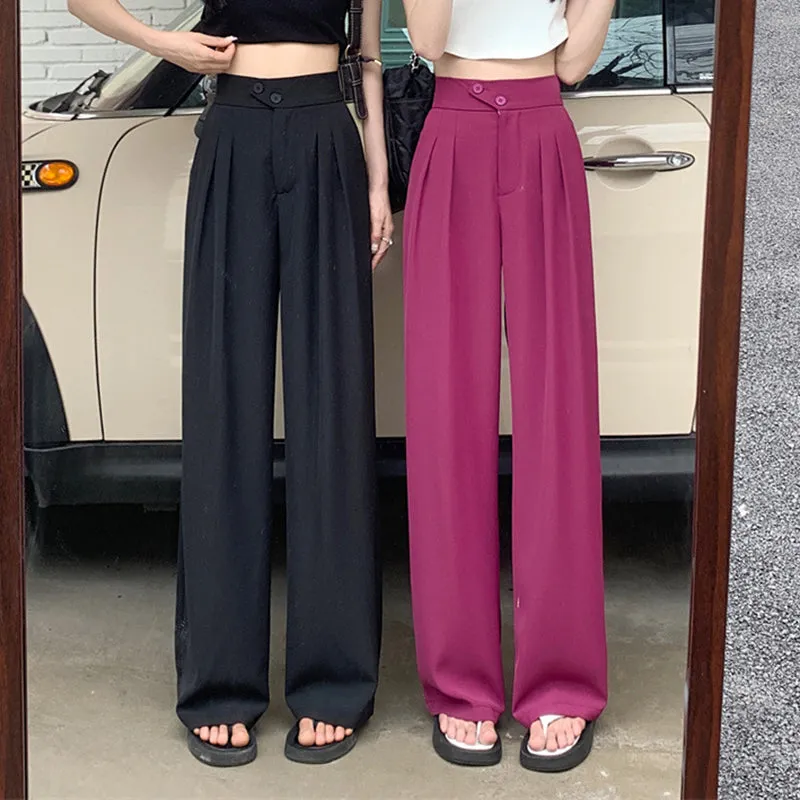 Casual Full-Length Loose Suit Pants