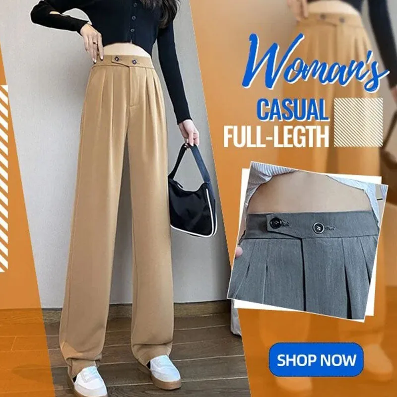 Casual Full-Length Loose Suit Pants