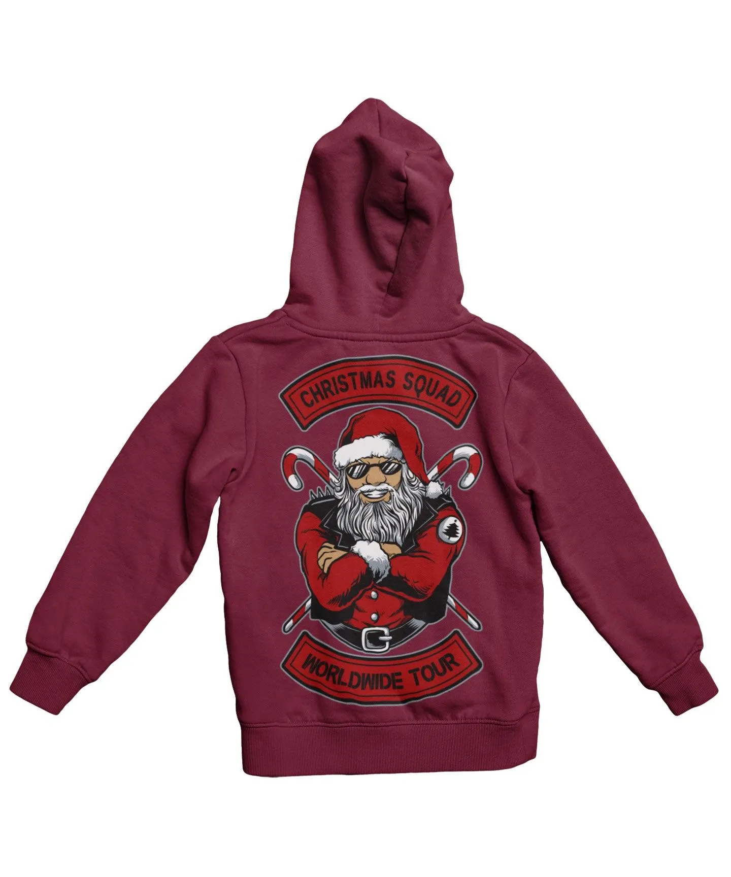 Christmas Squad Worldwide Tour Santa Back Printed Christmas Hoodie