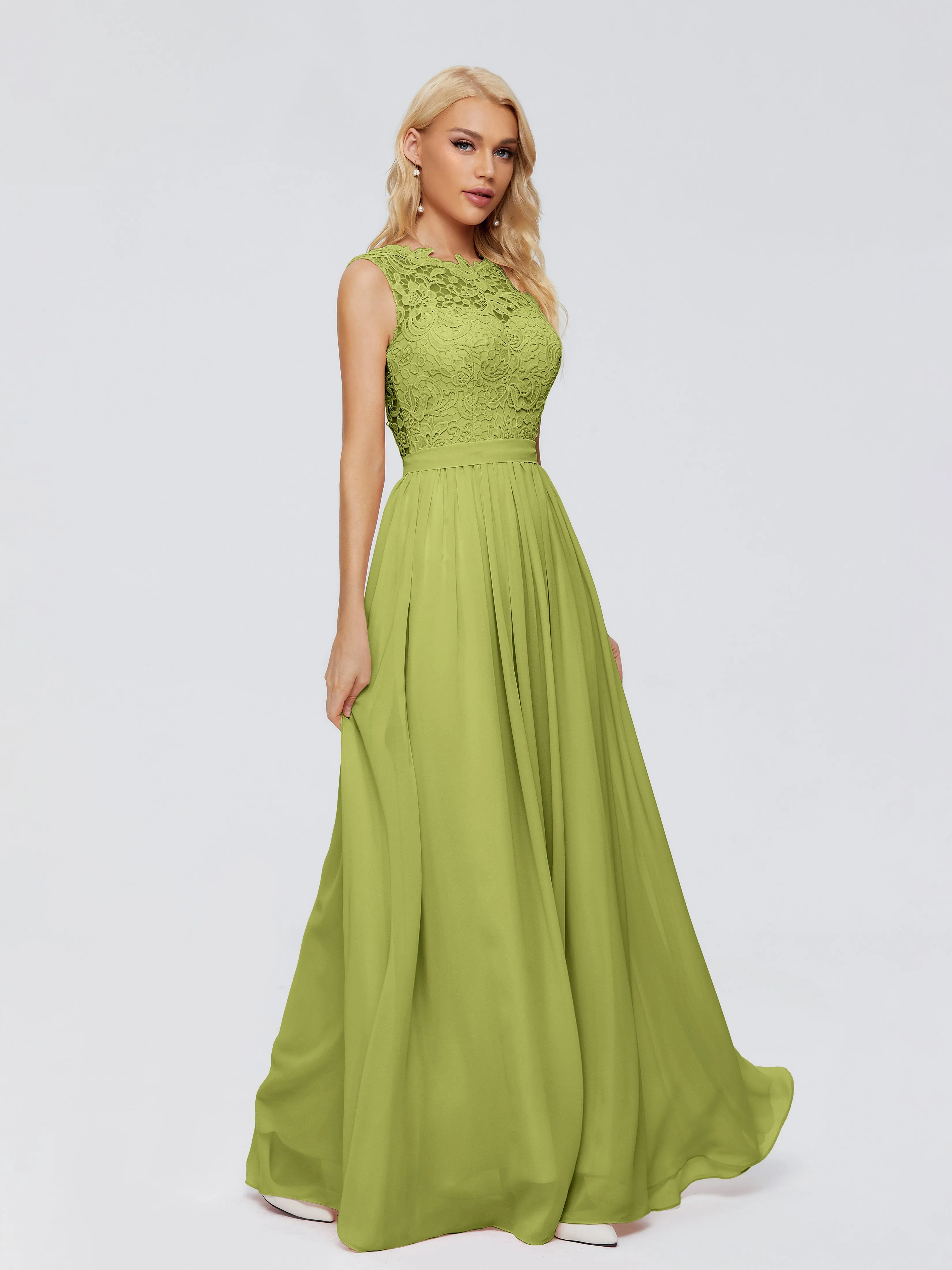 Clover Bridesmaid Melody Elegant Bateau Chiffon Bridesmaid Dresses