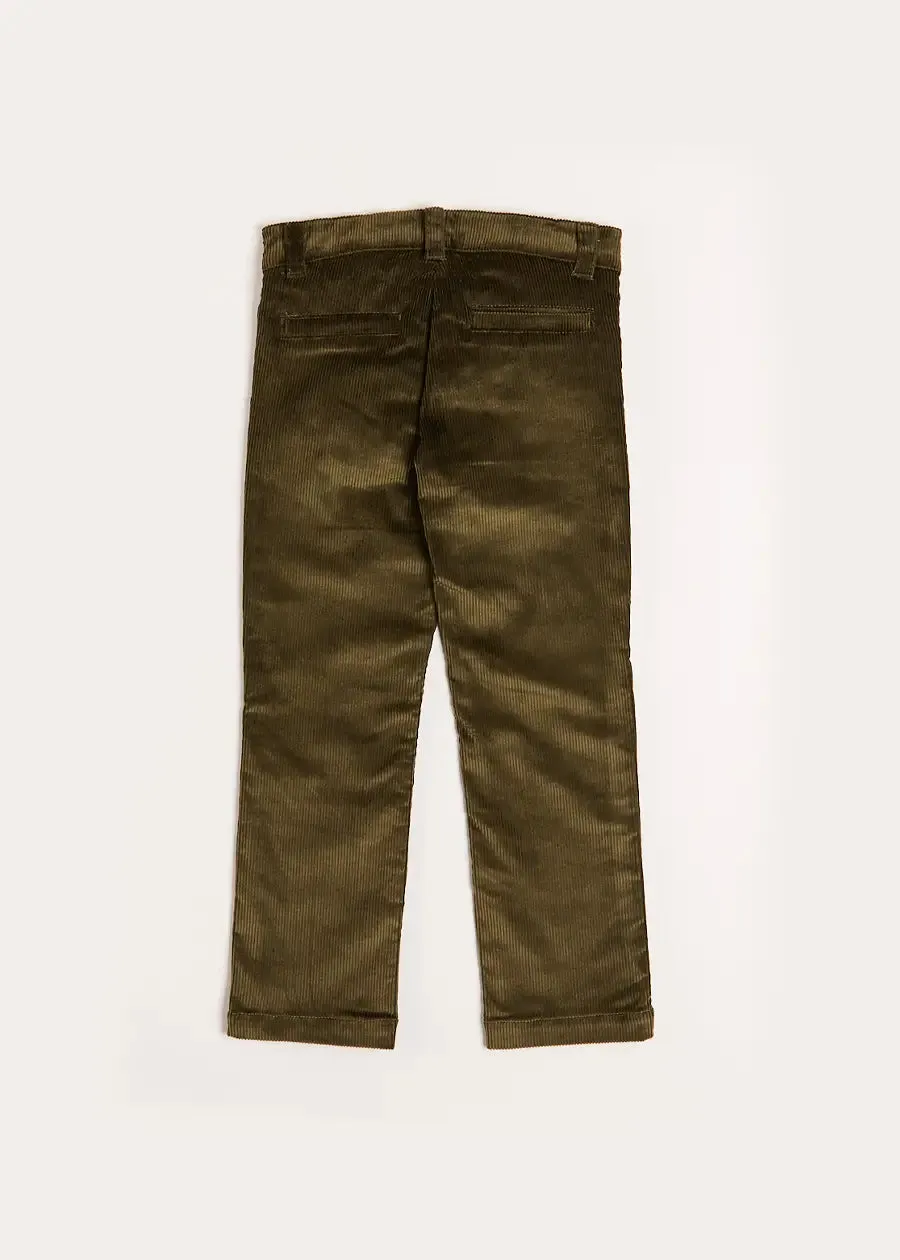 Corduroy Five Pocket Trousers in Green (4-10yrs)