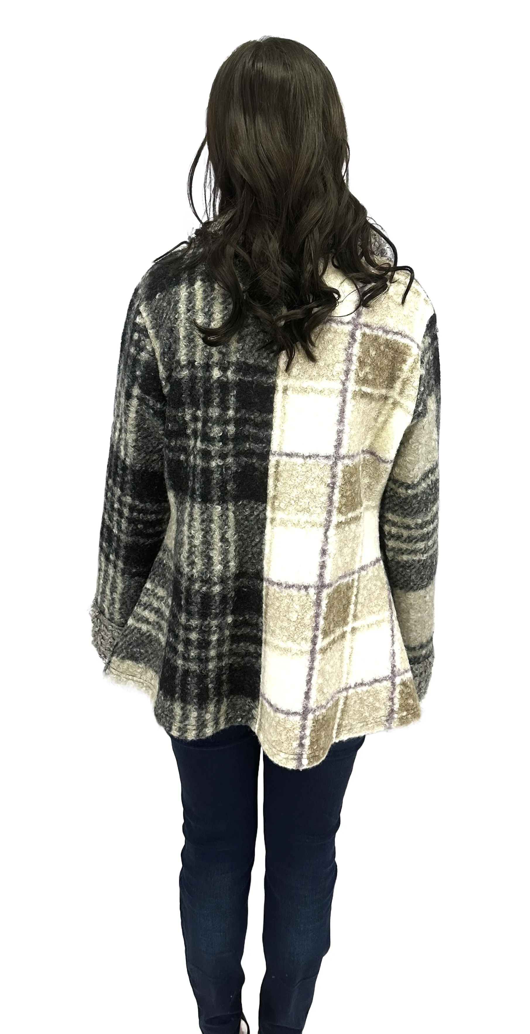 Cute and Classy Woven Plaid Coat