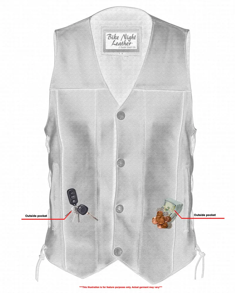 DS142 Men's Single Back Panel Concealed Carry Vest (Buffalo Nickel He