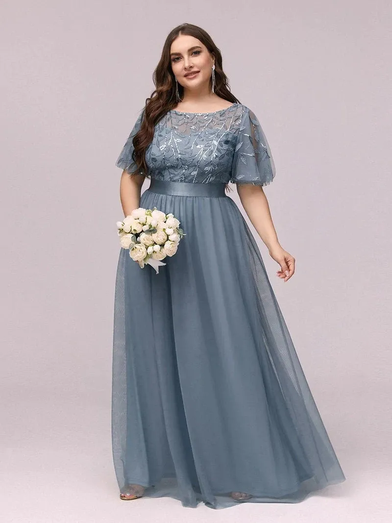 Elegant Plus Size Sequined Evening Dresses