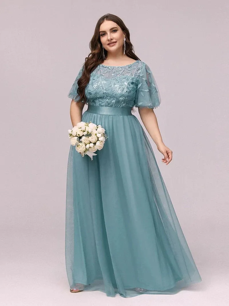 Elegant Plus Size Sequined Evening Dresses