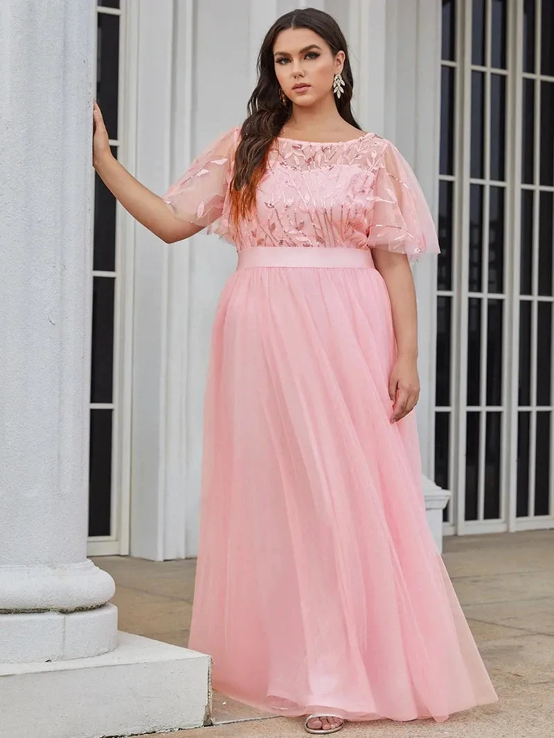 Elegant Plus Size Sequined Evening Dresses