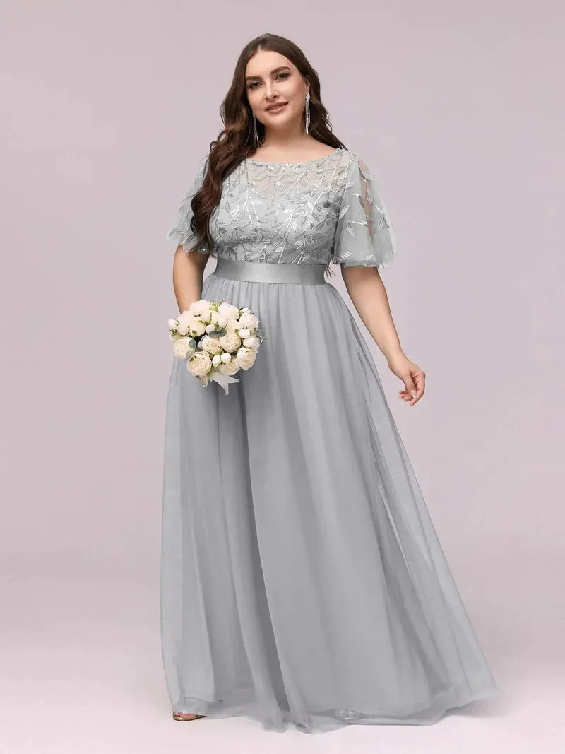 Elegant Plus Size Sequined Evening Dresses