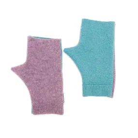 Fingerless Mittens | Teal & Lavender