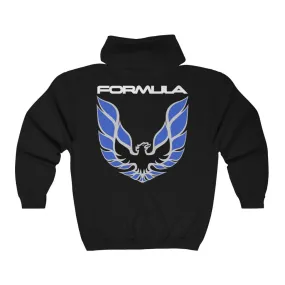 Firebird Formula Trans Am Heavy Full Zip Hoodie Sweatshirt Blue