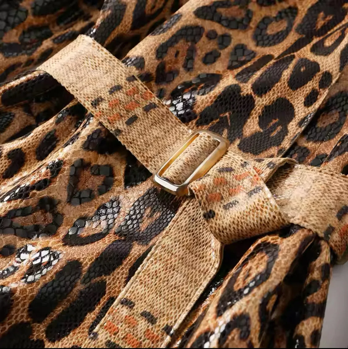 Foxy Leopard Print Trench Coat