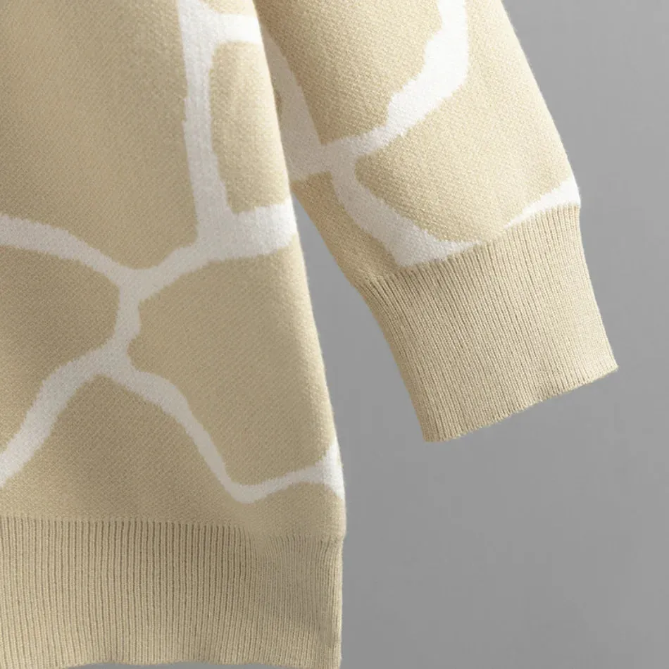 Giraffe’s Skin Print Pattern Sweater Cardigans