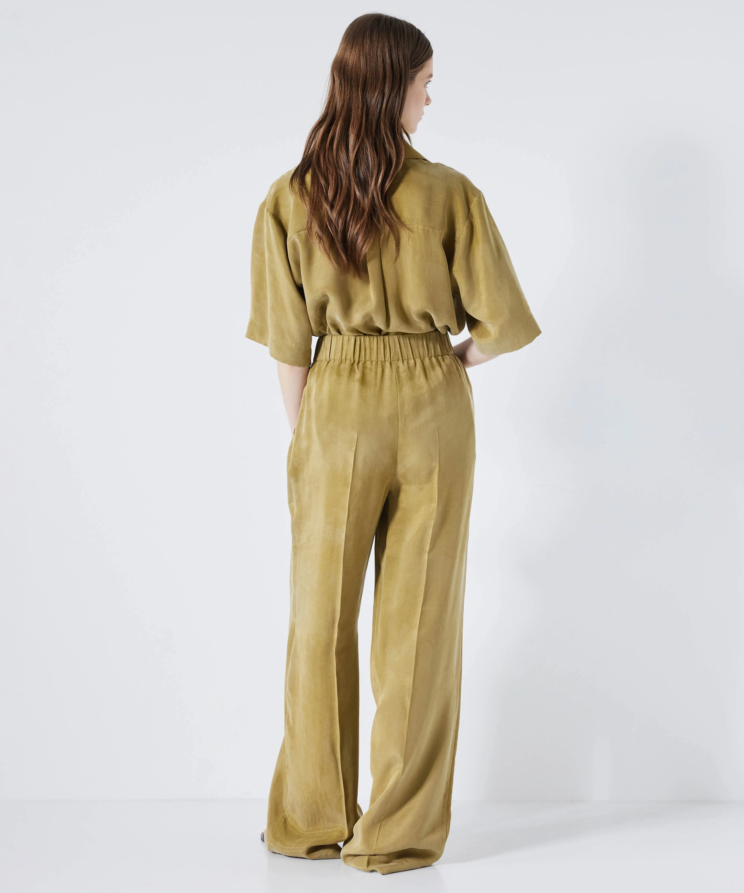 Ipekyol Wide Leg Fit Trousers Khaki