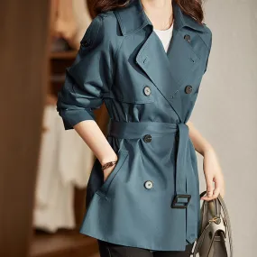 Korean Lapel Double Breasted Style Trench Coat