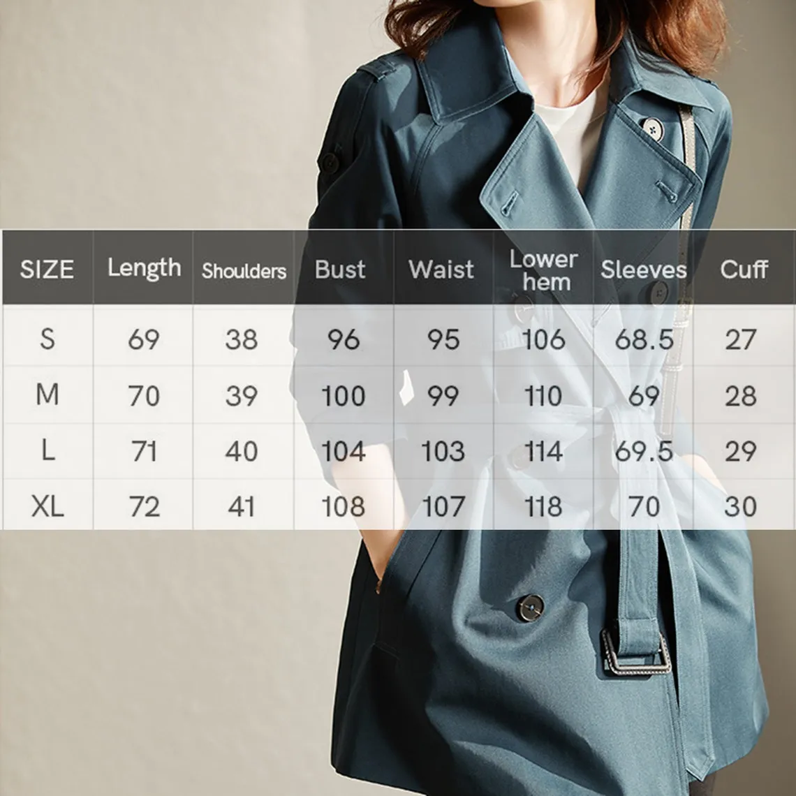 Korean Lapel Double Breasted Style Trench Coat