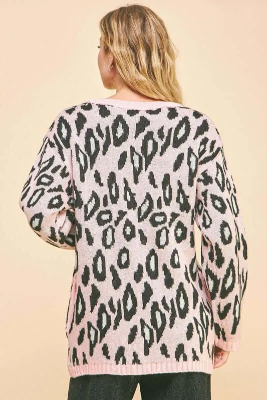 Leopard Loose Fit Cardigan