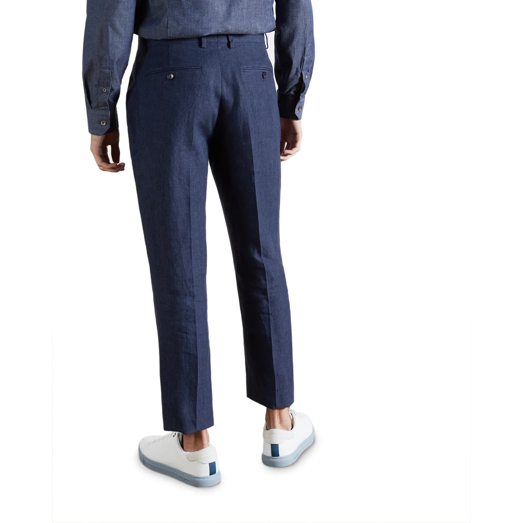 Men Mps-Jeademt-Debonair Plain Modern Fit Suit Trouser - Navy