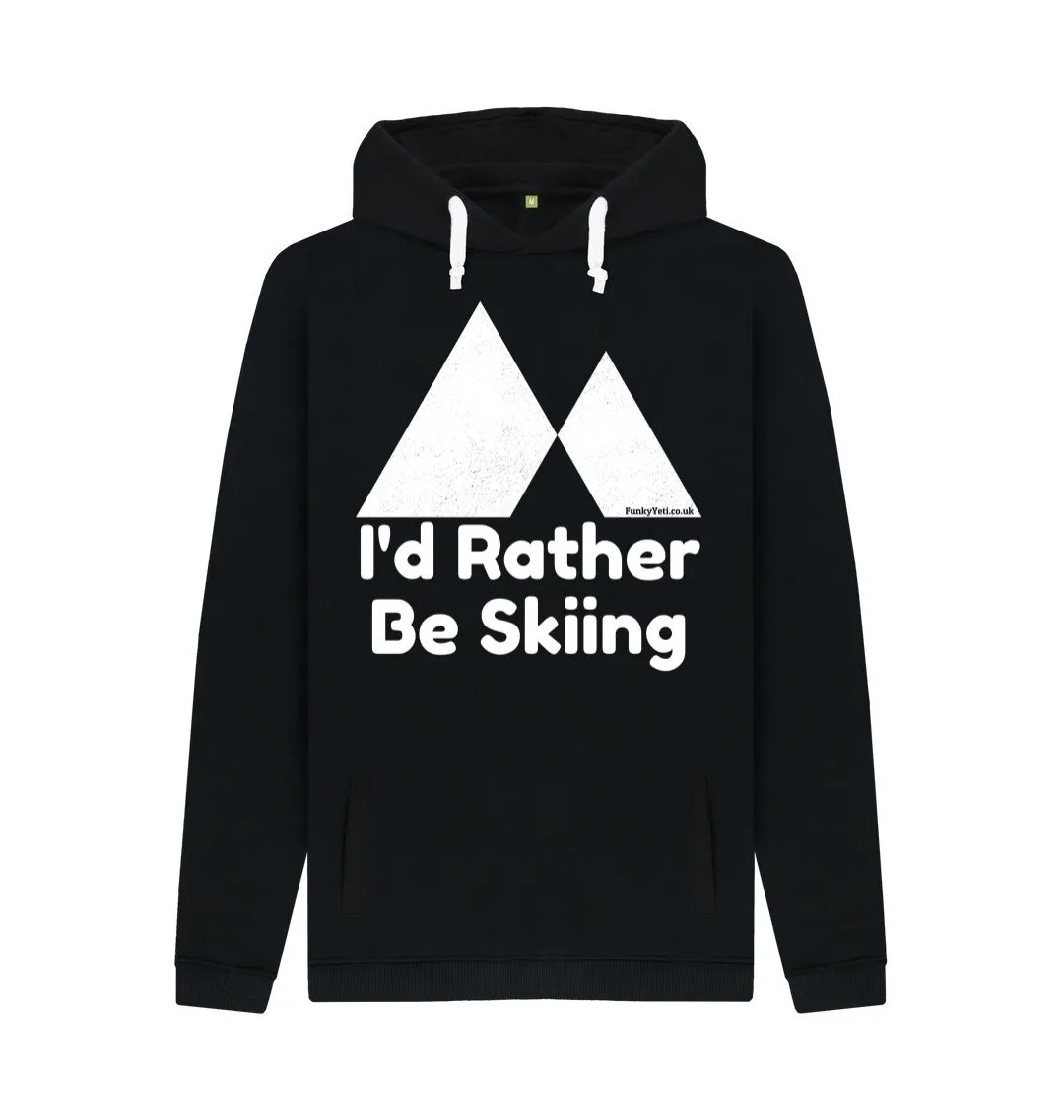 Men's I'd Rather Be Skiing Organic Pullover Hoodie