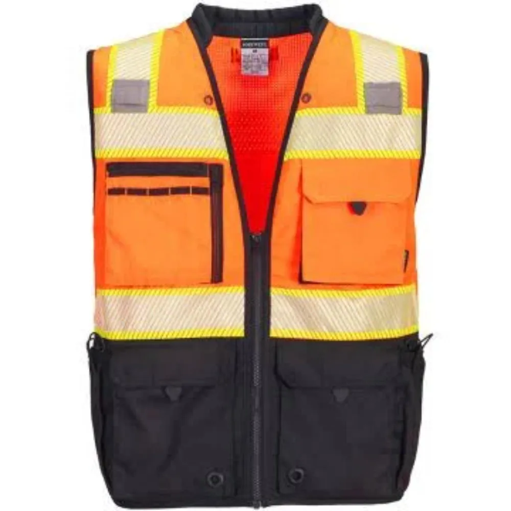 PORTWEST® Premium High Visibility Surveyor Safety Vest - ANSI Class 2 - US375