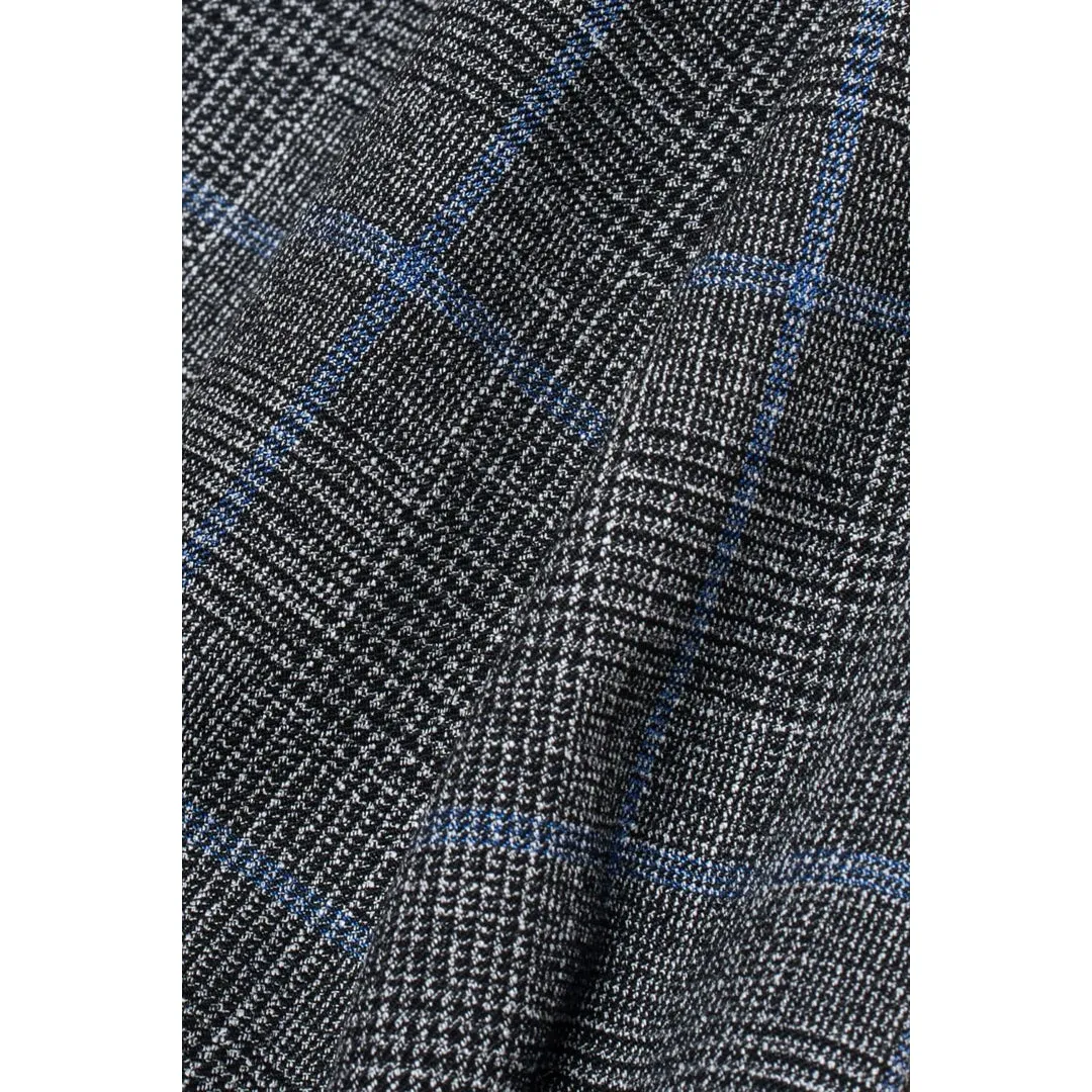 Power - Men's Grey Check Slim Fit Trousers