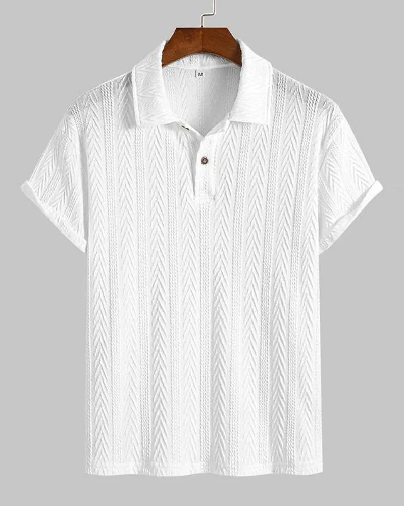 Regular fit plain textured polo shirt