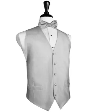 Silver Faille Silk Full Back Tuxedo Vest by Cristoforo Cardi