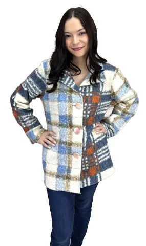 Simply Cute Woven Plaid Coat