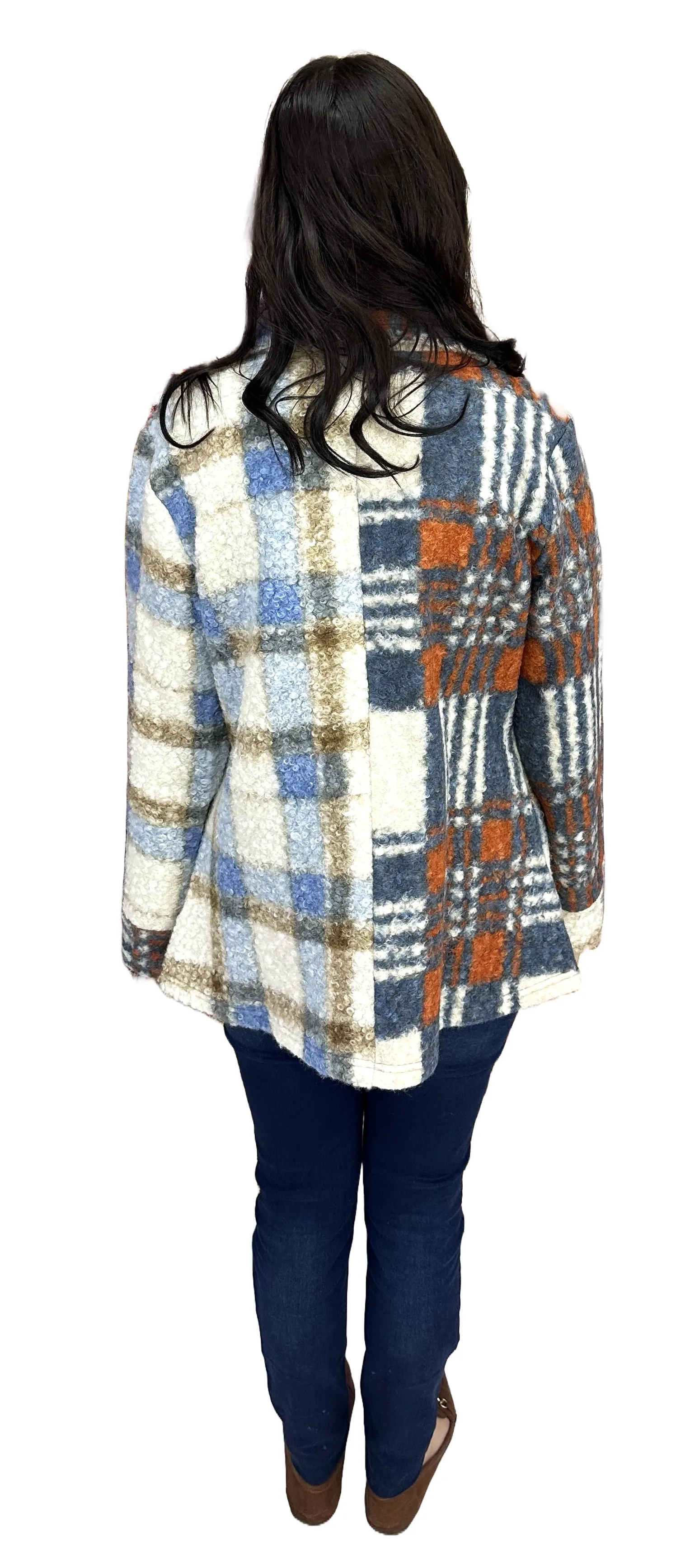 Simply Cute Woven Plaid Coat