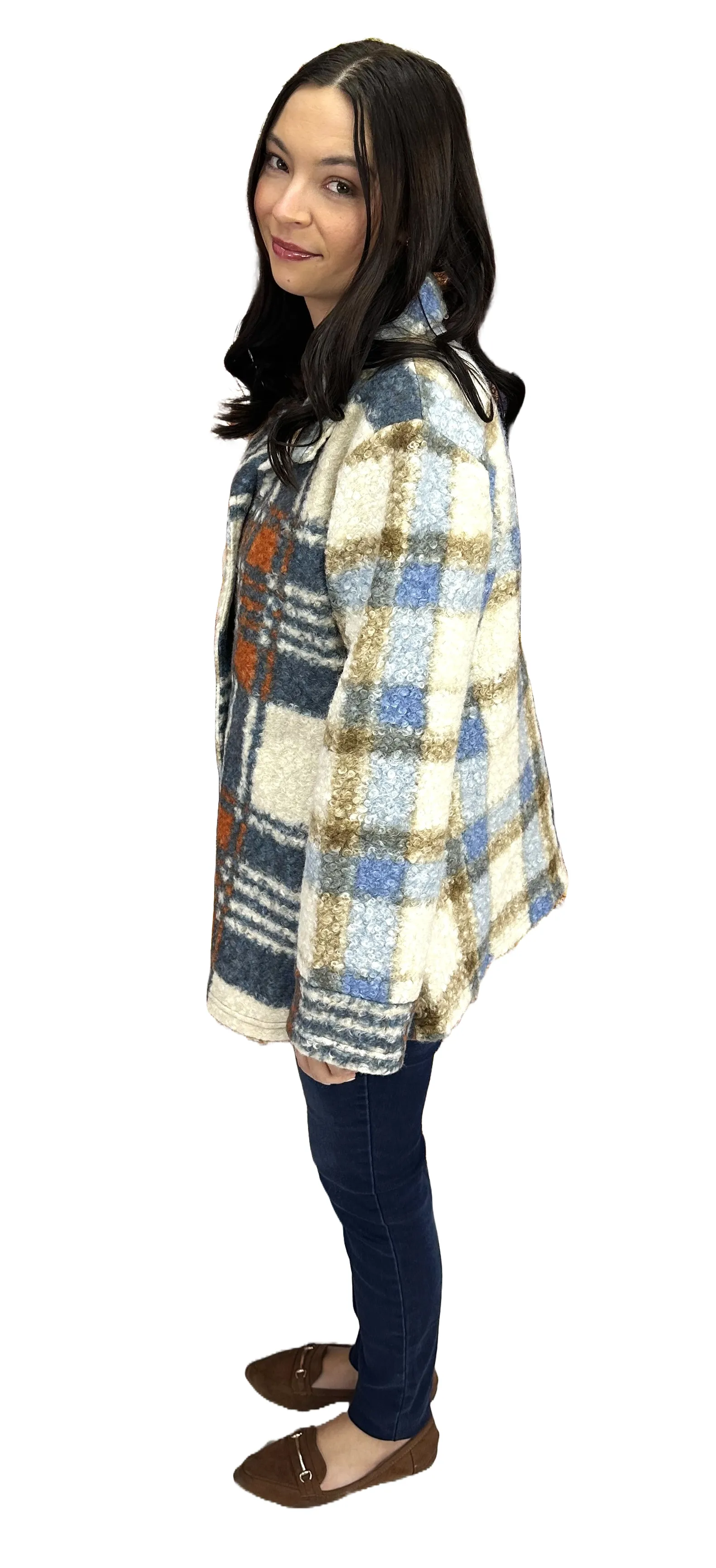 Simply Cute Woven Plaid Coat