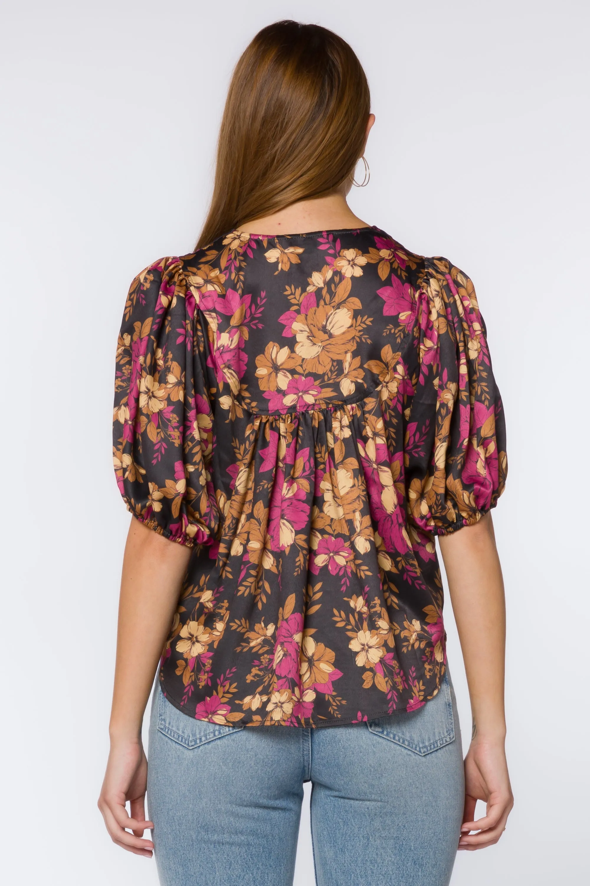 Soleil Gold Floral Blouse