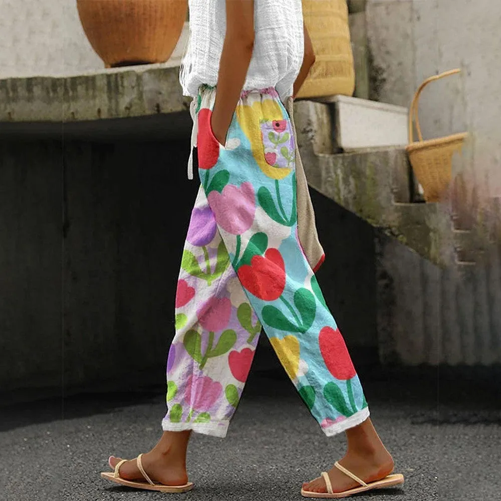 Stylish Print Side Pocket Pants