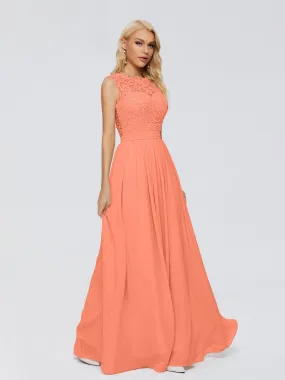 Sunset Bridesmaids Dresses Melody Elegant Bateau Chiffon Bridesmaid Dresses