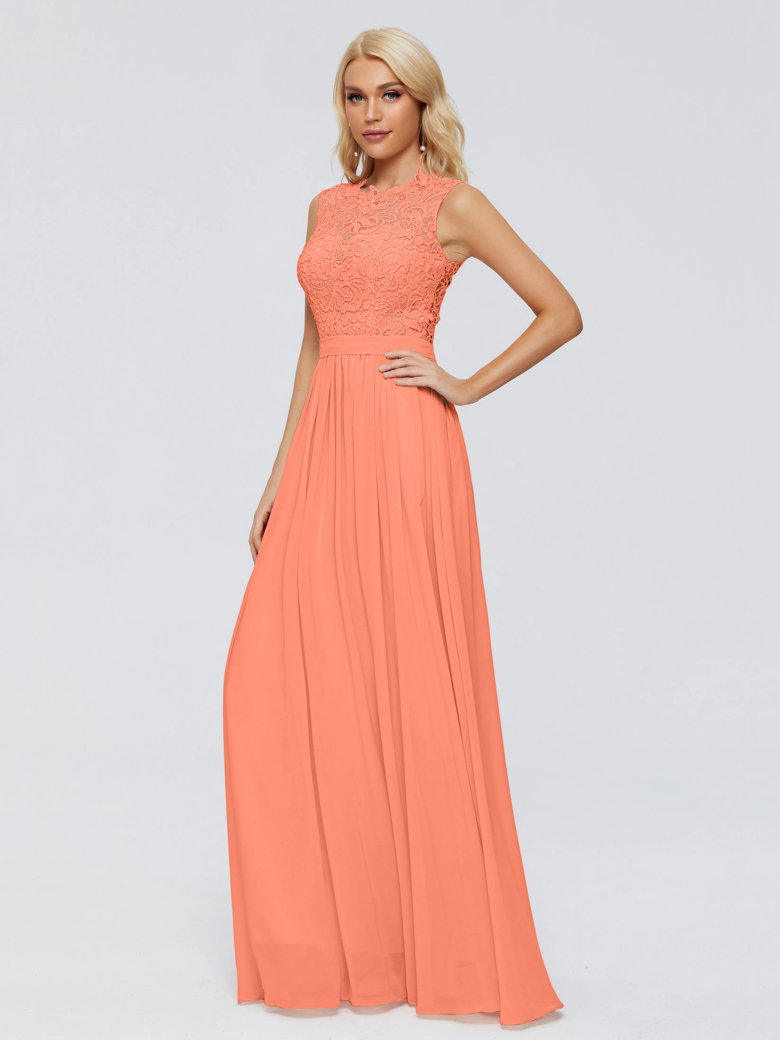 Sunset Bridesmaids Dresses Melody Elegant Bateau Chiffon Bridesmaid Dresses