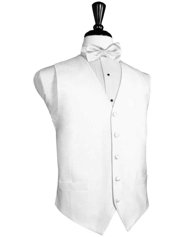 White Faille Silk Full Back Tuxedo Vest by Cristoforo Cardi