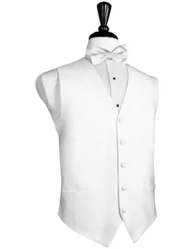 White Faille Silk Full Back Tuxedo Vest by Cristoforo Cardi