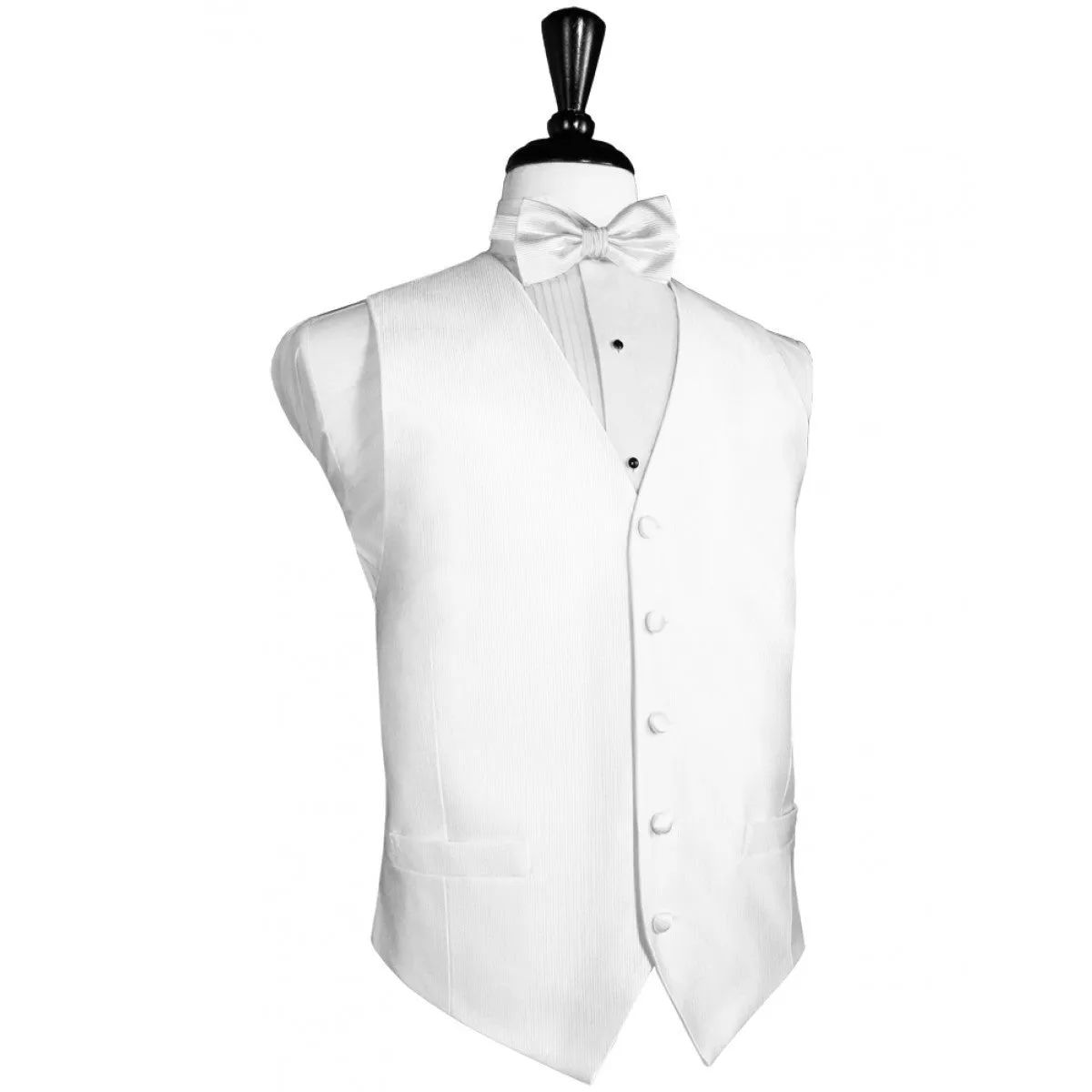 White Faille Silk Full Back Tuxedo Vest by Cristoforo Cardi